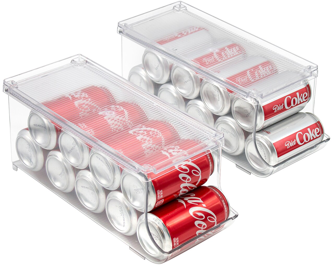 Sorbus Soda Can Organizer for Refrigerator - Stackable with Lid, Holds 9 Cans Each, BPA-Free - Fridge Organizers and Storage, Soda Can Dispenser for Refrigerator, Drink Organizer for Fridge (2 Pack)